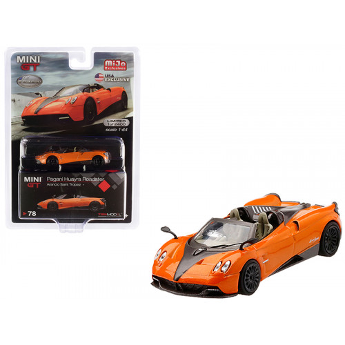 Pagani Huayra Roadster Arancio Saint Tropez / Orange Metallic Limited Edition to 2,400 pieces Worldwide 1/64 Diecast Model Car by Mini GT