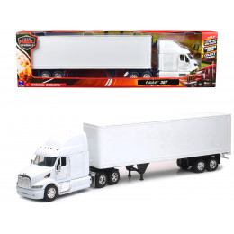 Peterbilt 387 Truck with Dry Goods Trailer White 
