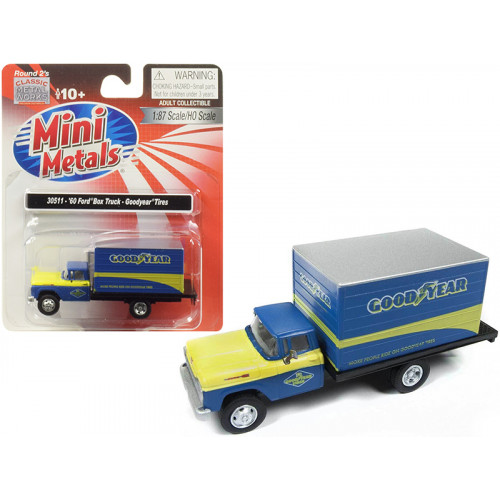 1960 Ford Box Truck 'Goodyear' Blue 1/87 (HO) Scale Model by Classic Metal Works