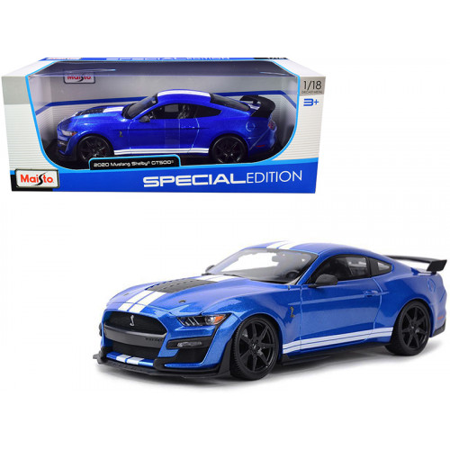 2020 Ford Mustang Shelby GT500 Blue Metallic with White Stripes 