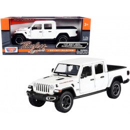 2021 Jeep Gladiator Rubicon (Closed Top) Pickup Truck White 1/24-1/27 Diecast Model Car by Motormax