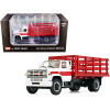 GMC 6500 Stake Truck White and Red 1/64 Diecast Model by DCP/First Gear