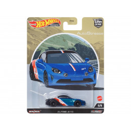 Alpine A110 Blue Metallic and Black with Graphics 'Auto Strasse' Series Diecast Model Car by Hot Wheels
