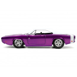 1970 Dodge Charger R/T Purple Metallic with White Top and Tail Stripe 