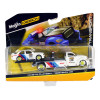 Flatbed Truck #22 White with Stripes and 1988 BMW M3 E30 #22 White with Stripes