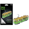 Model Kit Melbourne W-class Tram Green and Gold (Moderate Difficulty) Steel Model by Metal Earth