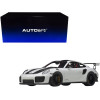 Porsche 911 (991.2) GT2 RS Weissach Package White with Carbon Stripes 1/18 Model Car by Autoart
