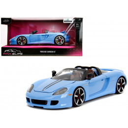 Porsche Carrera GT Convertible Blue with Black Stripes 