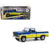 1969 Ford F-100 Pickup Truck Blue and Yellow with White Top and Bed Cover