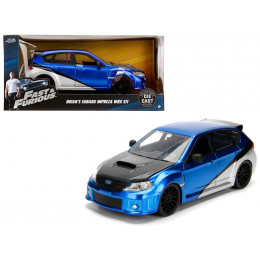 Brian's Subaru Impreza WRX STI Blue and Silver with Carbon Hood 