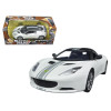 Lotus Evora S Matt White with Black Top and Gray Stripes