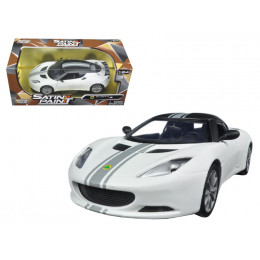 Lotus Evora S Matt White with Black Top and Gray Stripes 