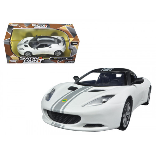 Lotus Evora S Matt White with Black Top and Gray Stripes 
