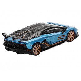 Lamborghini Aventador SVJ 63 Blu Aegir Blue Metallic with Carbon Top Limited Edition 1/64 Diecast Model Car by Mini GT