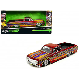 1965 Chevrolet El Camino Lowrider Candy Red Metallic with Graphics 