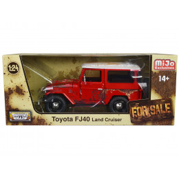 Toyota FJ40 Land Cruiser Red with White Top (Rusted Version) 