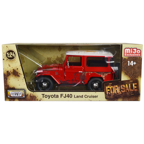 Toyota FJ40 Land Cruiser Red with White Top (Rusted Version) 