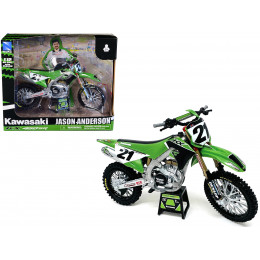Kawasaki KX450SR Dirt Bike Motorcycle #21 Jason Anderson Green and Black 