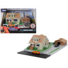 Toretto House Diorama with Dodge Charger Black and Toyota Supra Orange with Graphics
