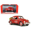1966 Volkswagen Beetle with Rear Luggage Rack Red with Two Bottle Cases