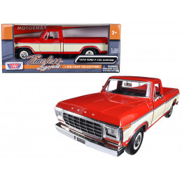 1979 Ford F-150 Pickup Truck Red and Cream 1/24 Diecast Model Car by Motormax
