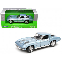 1963 Chevrolet Corvette Light Blue Metallic 1/24-1/27 Diecast Model Car by Welly