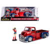 1952 Chevrolet COE Pickup Truck Candy Red and Blue with Wonder Woman Diecast Figure