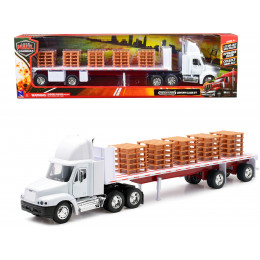 Freightliner Century Class S/T Flatbed Truck White with Pallet Accessories 