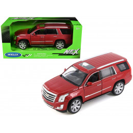 2017 Cadillac Escalade with Sunroof Red Metallic 1/24-1/27 Diecast Model Car by Welly