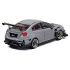 Subaru VAB WRX STI S4 WideBody Gray with Red Interior with Extra Wheels 1/64 Diecast Model Car by CM Model