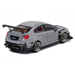 Subaru VAB WRX STI S4 WideBody Gray with Red Interior with Extra Wheels 1/64 Diecast Model Car by CM Model