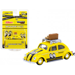 Volkswagen Beetle Low Ride Yellow with Roof Rack and Luggage 