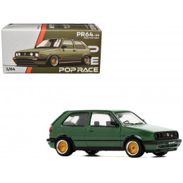 Volkswagen Golf GTI MK2 Green 1/64 Diecast Model Car by Pop Race