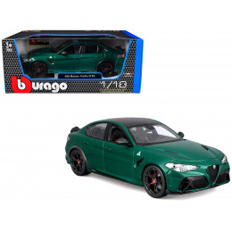 Alfa Romeo Giulia GTA Green Metallic with Carbon Top 1/18 Diecast Model Car by Bburago