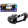 2008 Chevrolet Tahoe Unmarked Police Car Black and White 1/24 Diecast Model Car by Welly