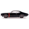 1970 Oldsmobile 442 W-30 Ebony Black with Red Stripes 1/43 Diecast Model by IXO Models