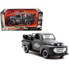 1948 Ford F-1 Pickup Truck and 1942 Harley-Davidson WLA Flathead Motorcycle Matt Dark Gray