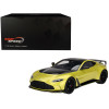 2022 Aston Martin V12 Vantage RHD (Right Hand Drive) Cosmopolitan Yellow with Black Hood and Top 1/18 Model Car by Top Speed