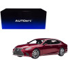 Lexus LS500h Morello Red Metallic with Chrome Wheels 1/18 Model Car by Autoart