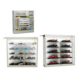 Showcase Wall Mount 5 Tier Display Case White with White Back Panel 