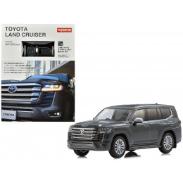 Toyota Land Cruiser ZX RHD (Right Hand Drive) Gray Metallic with Mini Book No.14 1/64 Diecast Model Car by Kyosho