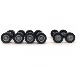 Planetary Hubs Wheel Set (2 Front and 4 Rear) 1/87 (HO) Plastic Model by Promotex