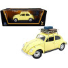 1967 Volkswagen Beetle with Roof Rack and Luggage Yellow 1/18 Diecast Model Car by Road Signature