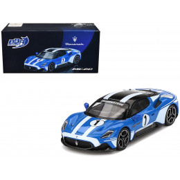 Maserati MC20 #1 Blue with White Stripes and Black Top 