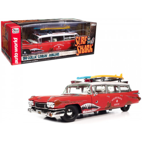 1959 Cadillac Eldorado Ambulance Red with White Top 