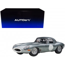 Jaguar Lightweight E Type Roadster RHD (Right Hand Drive) Dark Silver 1/18 Model Car by Autoart