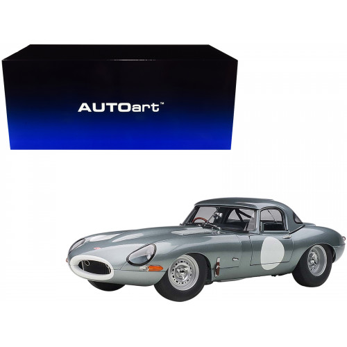 Jaguar Lightweight E Type Roadster RHD (Right Hand Drive) Dark Silver 1/18 Model Car by Autoart