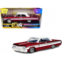 1964 Chevrolet Impala Lowrider Hard Top Candy Red Metallic with White Top 