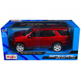 2021 Chevrolet Tahoe Red Metallic with Sunroof 1/24 Diecast Model Car by Maisto