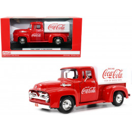 1955 Ford F-100 Pickup Truck Red with White Canopy 